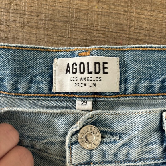 agolde feel good ripped distressed straight leg jeans - Picture 4 of 7